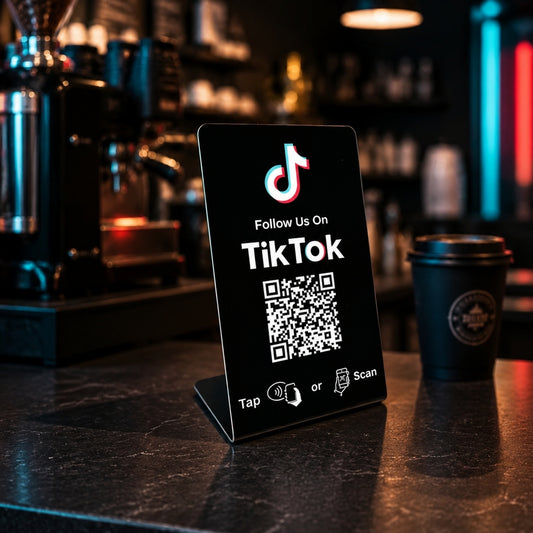 TikTok NFC Follow Sign | Custom Tap and Scan Counter Display
