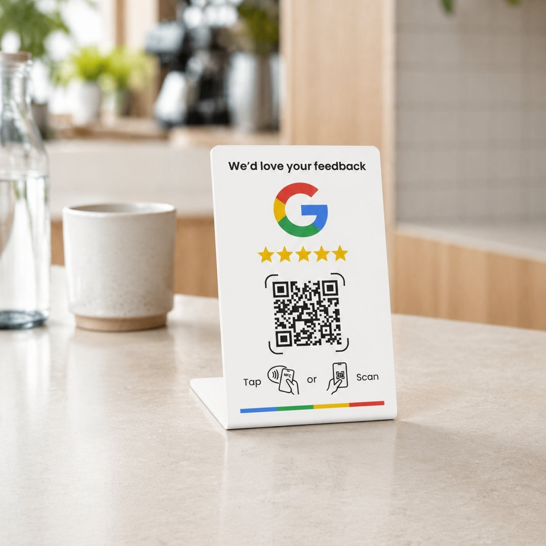 Google Review NFC Sign | Custom Tap and Scan Counter Display
