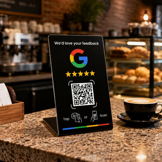 Google Review NFC Sign | Custom Tap and Scan Counter Display